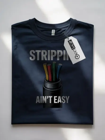 Funny Electrician T Shirt for Wire Stripping Pros - Image 7