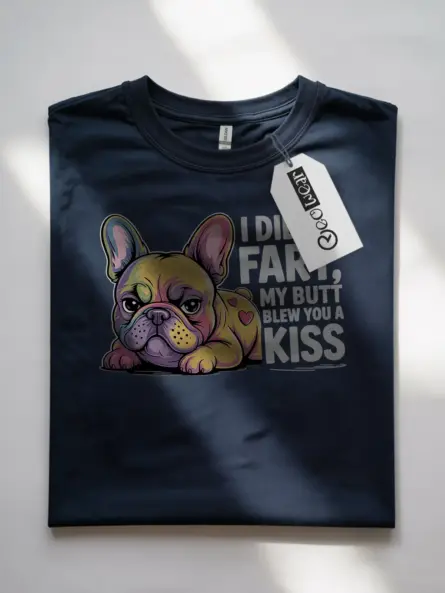 Funny French Bulldog Fart Shirt – Bold Rainbow Dog Humor Tee - Image 7