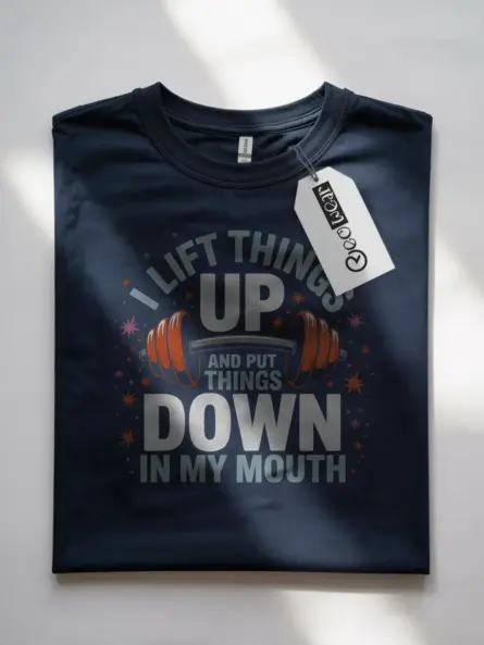 Funny Gym T Shirt for Lifting Weights – I Lift Things Up and Put Them Down Design - Image 7