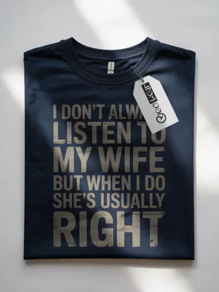 Funny Husband T Shirt for Married Men – I Don’t Always Listen To My Wife Quote - Image 8