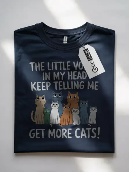 Funny Introvert Cat Shirt - Voices Say Get More Cats Tee - Image 10