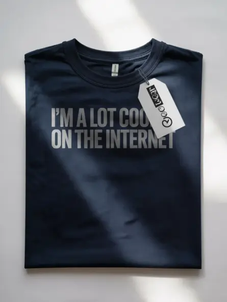 I’m a Lot Cooler on the Internet – Funny Introvert T-Shirt for Meme Lovers - Image 7