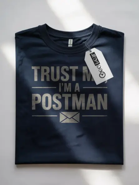 Funny Postman T-Shirt Trust Me Design - Image 4