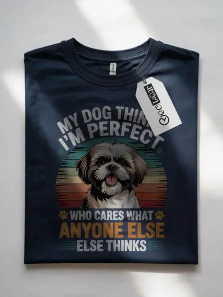 Funny Shih Tzu T-Shirt – Vintage Dog Mom Graphic Tee with Heart - Image 7