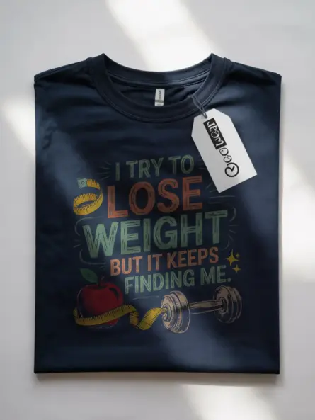Funny Weight Loss T-Shirt for Women – I Try to Lose Weight but It Keeps Finding Me - Image 7