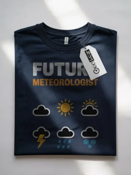 Unique Future Meteorologist T-Shirt with Weather Icons - Image 7