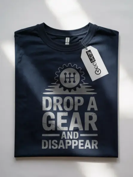 Gear Shift Car Enthusiast T-Shirt – Drop a Gear and Disappear - Image 7