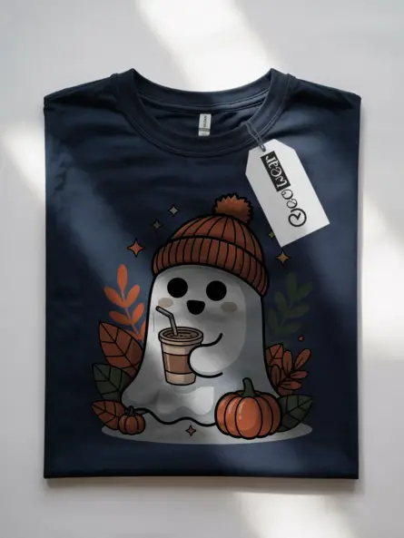 Ghost Iced Coffee Shirt – Trendy Fall Tee for Cozy Halloween Vibes - Image 7
