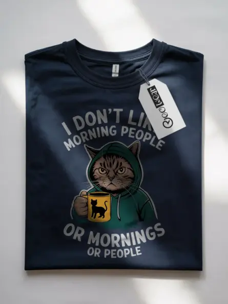 Grumpy Cat Morning People T-Shirt - Image 7