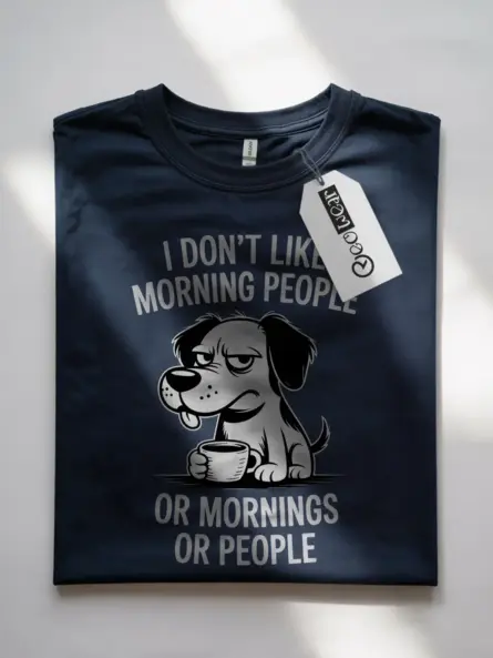 Grumpy Dog Coffee T-Shirt – Funny Anti-Morning Tee for Introverts - Image 7