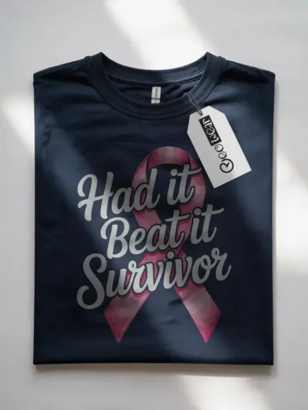 Had It Beat It Survivor Shirt – Watercolor Pink Ribbon Remission Tee - Image 7