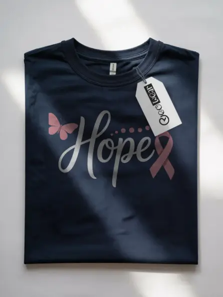Hope Breast Cancer Shirt – Elegant Butterfly Ribbon Tee - Image 7