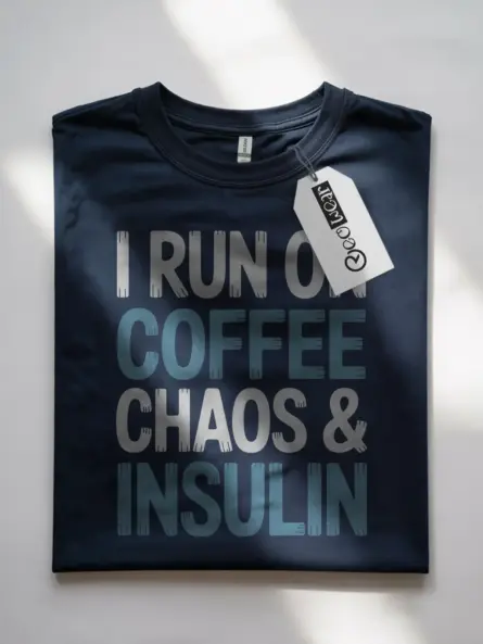 I Run on Coffee and Insulin Shirt – Funny Diabetes Awareness Graphic Tee - Image 10
