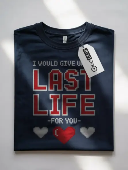 Pixel Heart Gamer Couple T-Shirt – Retro 8-Bit Love Apparel - Image 10