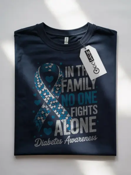 In This Family No One Fights Alone Diabetes Shirt – Bold Support Tee - Image 10
