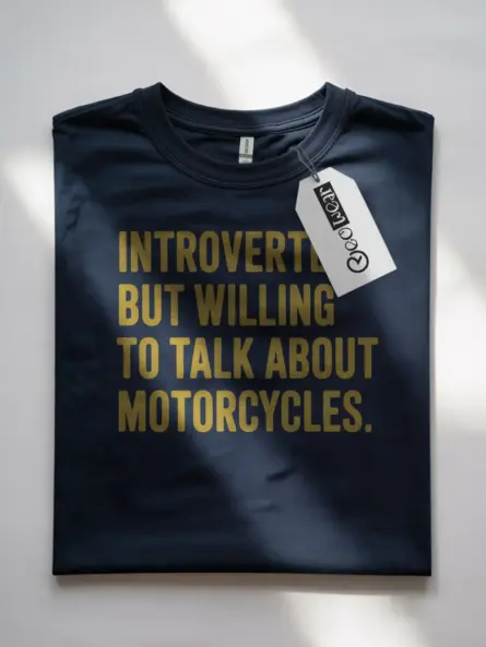 Bold Introvert Motorcycle T-Shirt – Vintage Humor for Bikers - Image 7