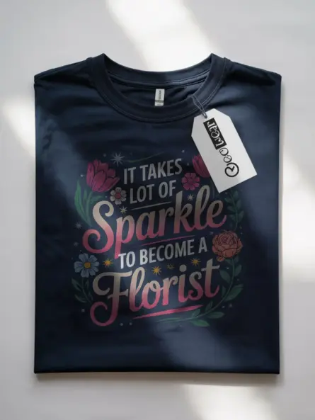 Whimsical Sparkle Florist T-Shirt for Women - Image 10