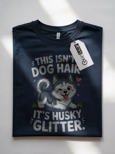 Husky Glitter Shirt – Cute Funny Dog Hair Tee for Husky Owners - Image 7