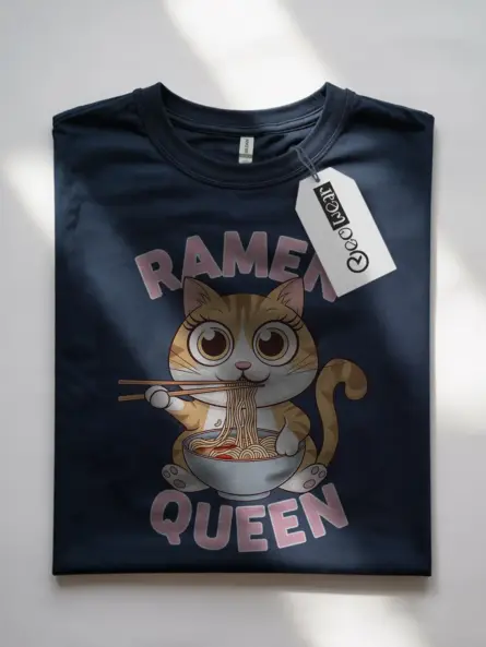 Kawaii Ramen Cat T-Shirt for Ramen & Anime Lovers - Image 4