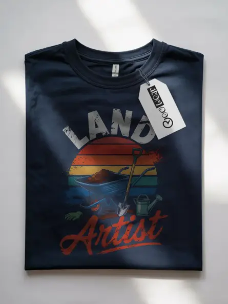 Bold Retro Land Artist T-Shirt for Gardeners - Image 7