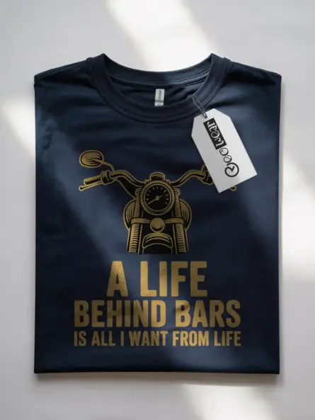 Life Behind Bars T-Shirt – Bold Retro Biker Art Tee - Image 7