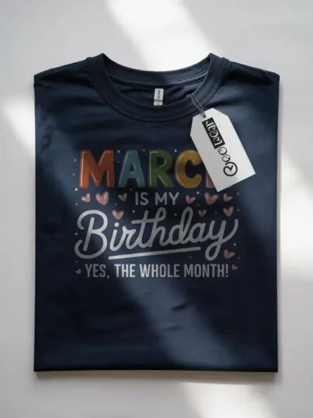 Vibrant March Birthday Shirt for Party Lovers & Gift Givers - Image 7