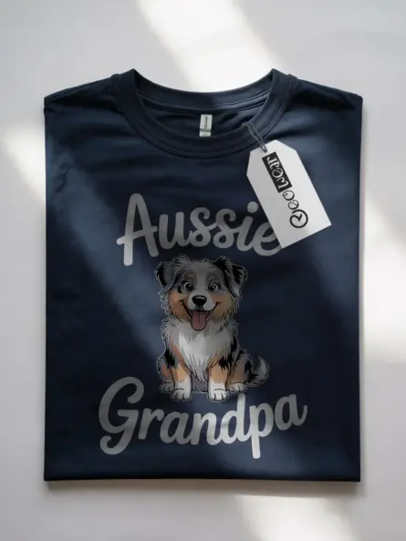 Cheerful Mini Aussie Mom Shirt – Aussie Grandpa Dog Tee - Image 7
