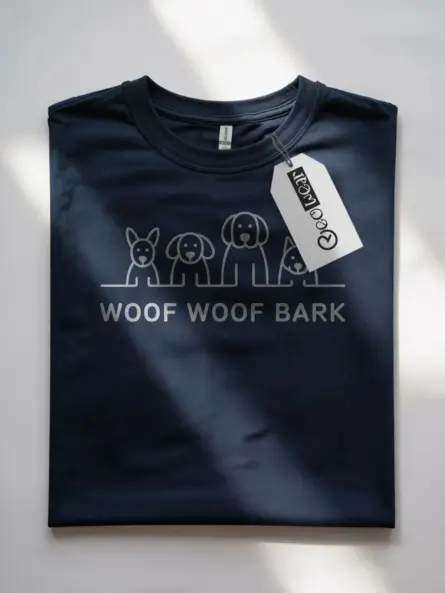 Minimalist Dog T-Shirt – Woof Woof Bark Tee for Pet Lovers - Image 7