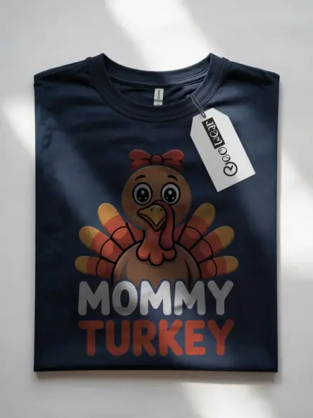 Mommy Turkey Shirt – Cute Thanksgiving Graphic Tee for Moms - Image 7