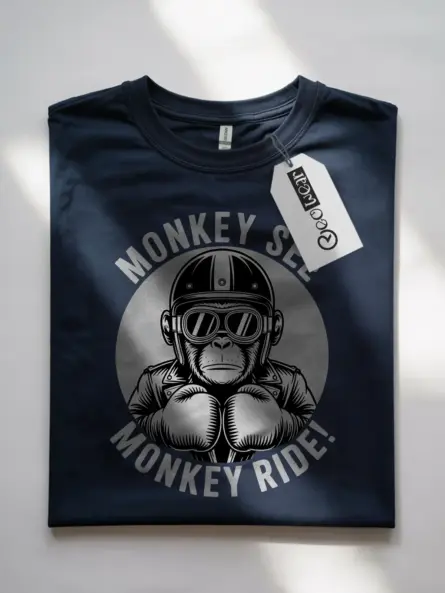 Powerful Monkey Biker T-Shirt – Ride Wild in Gritty Style - Image 7