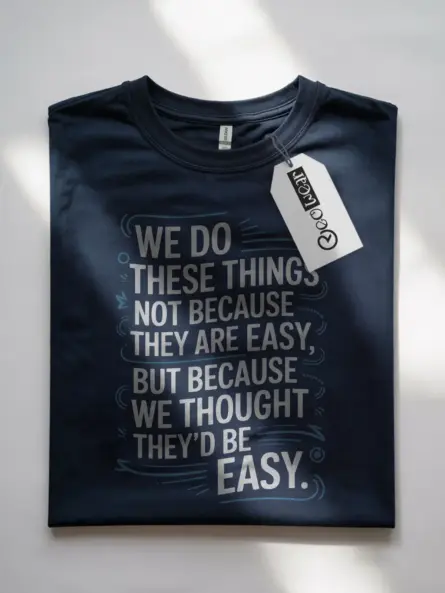 Motivational T-Shirt for New Professionals – Curved Quote Design - Image 7