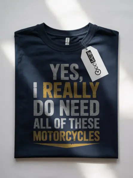 Bold Motorcycle Collector T Shirt with Vintage Humor Design - Image 7