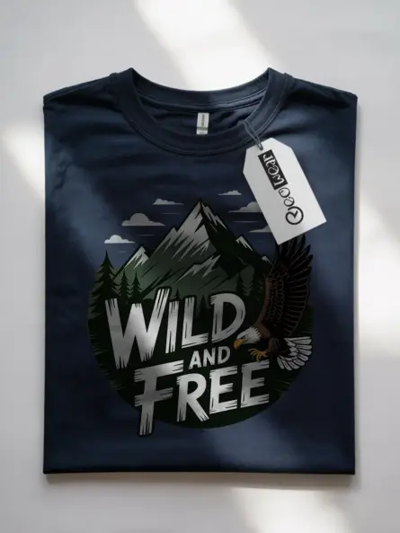 Wild and Free Mountain Adventure Eagle T-Shirt - Image 7