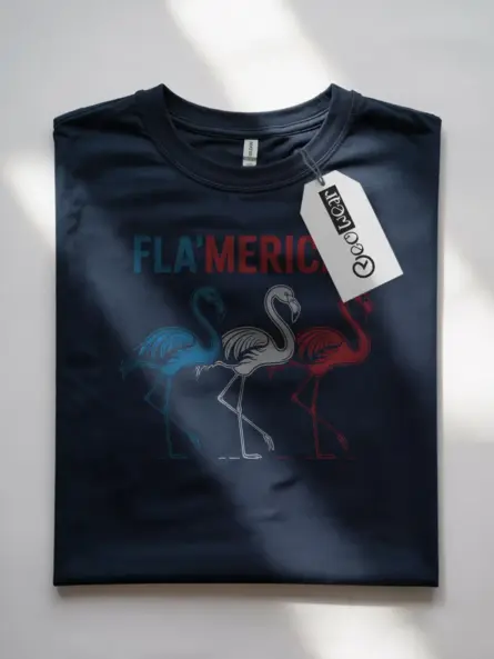 Patriotic Flamingo T-Shirt – FLA'MERICAN Red White Blue Tee - Image 7