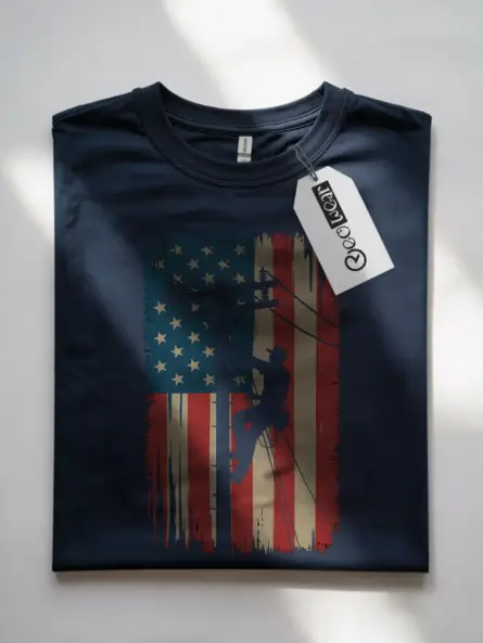 patriotic lineman t-shirt