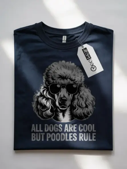 Bold Poodle Sunglasses Shirt – Funny Dog Lover Graphic Tee - Image 7