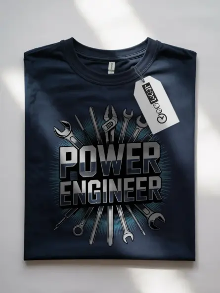 Power Engineer T-Shirt with Metallic Tools Graphic - Image 7