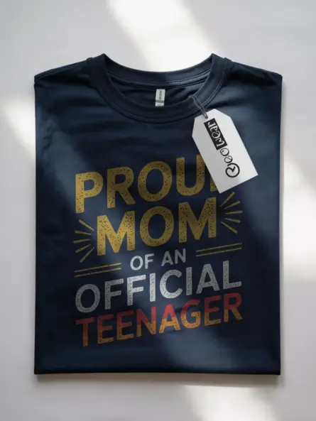 Proud Mom of an Official Teenager Shirt – Funny Milestone Gift Tee - Image 4