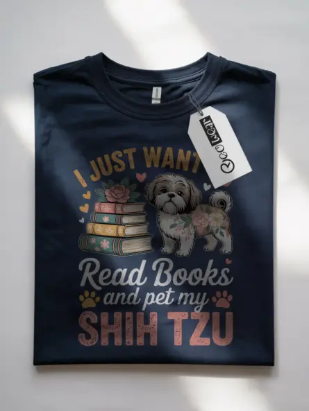 Read Books T-Shirt – Cozy Floral Shih Tzu Tee for Pet-Loving Bookworms  ⸻ - Image 7