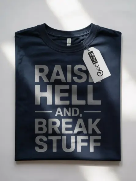 Rebellious Gym Slogan T-Shirt – Raise Hell and Break Stuff - Image 7