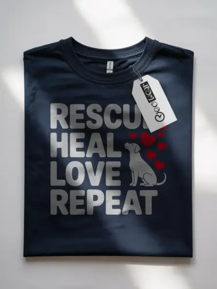 Rescue Love Repeat Shirt – Uplifting Dog Rescue Volunteer Tee - Image 4