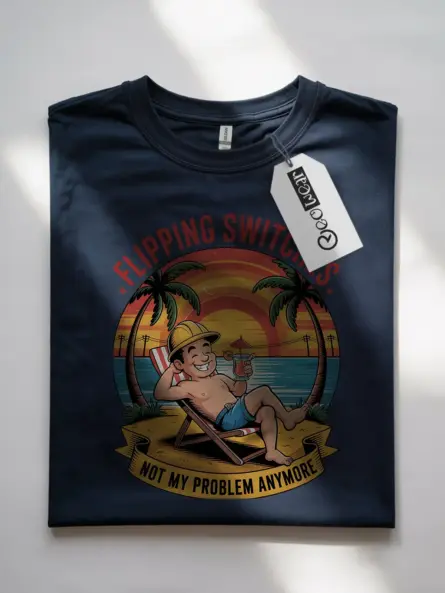 Retired Electrician Not My Problem Anymore T Shirt - Image 7