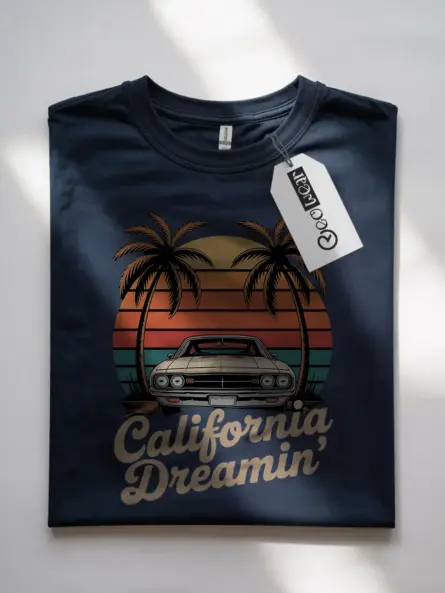Retro California Dreamin Muscle Car T-Shirt - Image 7