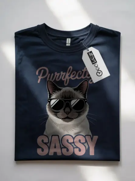 Purrfectly Sassy Cat T-Shirt for Pet Moms – Cool Siamese Tee - Image 7