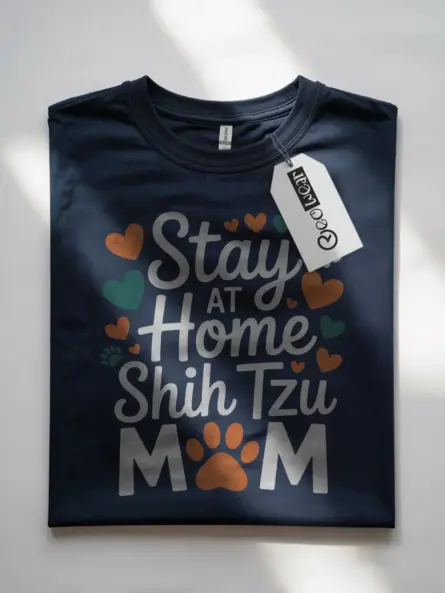 Stay at Home Dog Mom Shirt – Cute Shih Tzu Gift Tee for Pet Lovers - Image 7