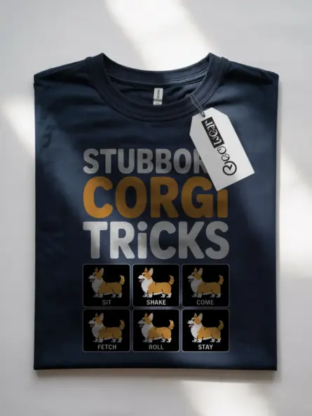 Stubborn Corgi Tricks T Shirt for Dog Lovers and Meme Fans - Image 4
