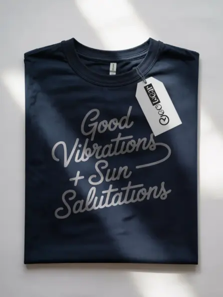 Sun Salutation T-Shirt – Good Vibrations Minimalist Yoga Tee - Image 7