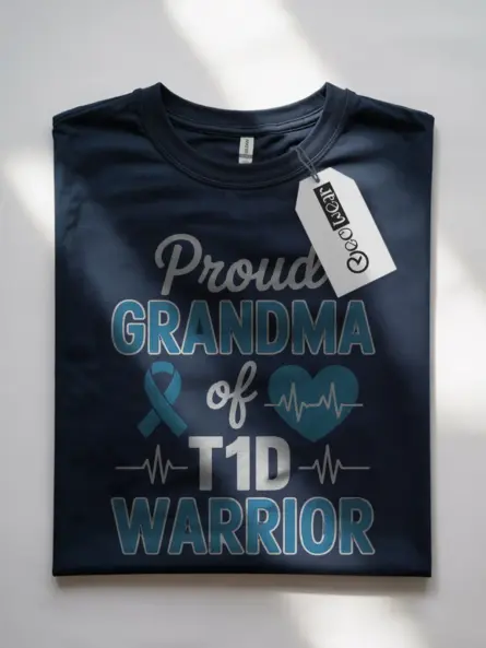 T1D Grandma Shirt – Proud Diabetes Warrior Support Tee for Grandmothers - Image 10