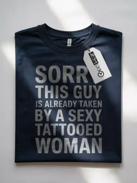 Taken By Tattooed Woman T-Shirt – Funny Relationship Meme Tee for Men - Image 7