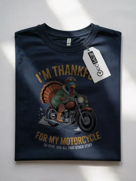Hilarious Thanksgiving Motorcycle Shirt – Funny Turkey Rider Tee - Image 7